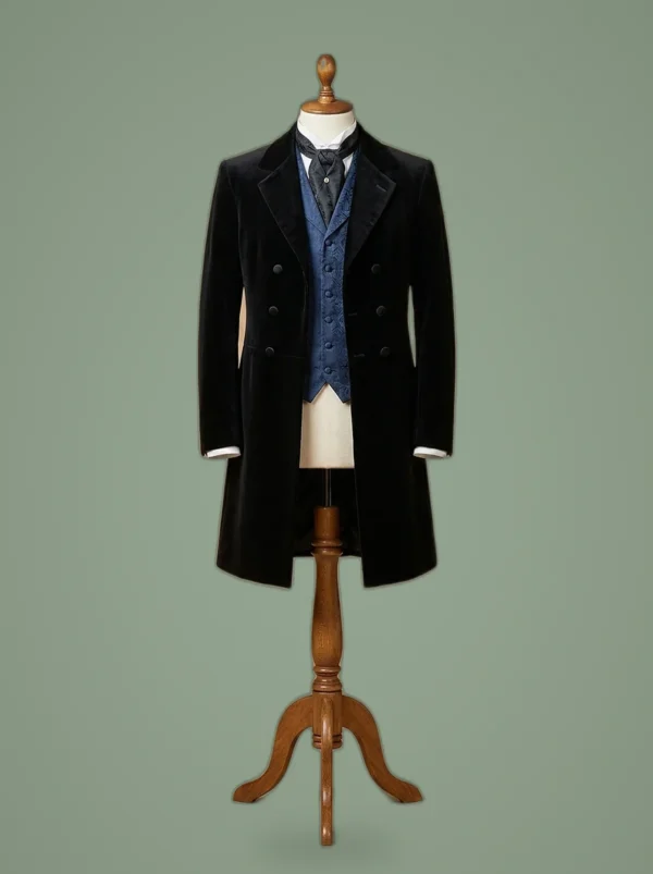 12TH Doctor Who Peter Capaldi Black Velvet Coat, front view