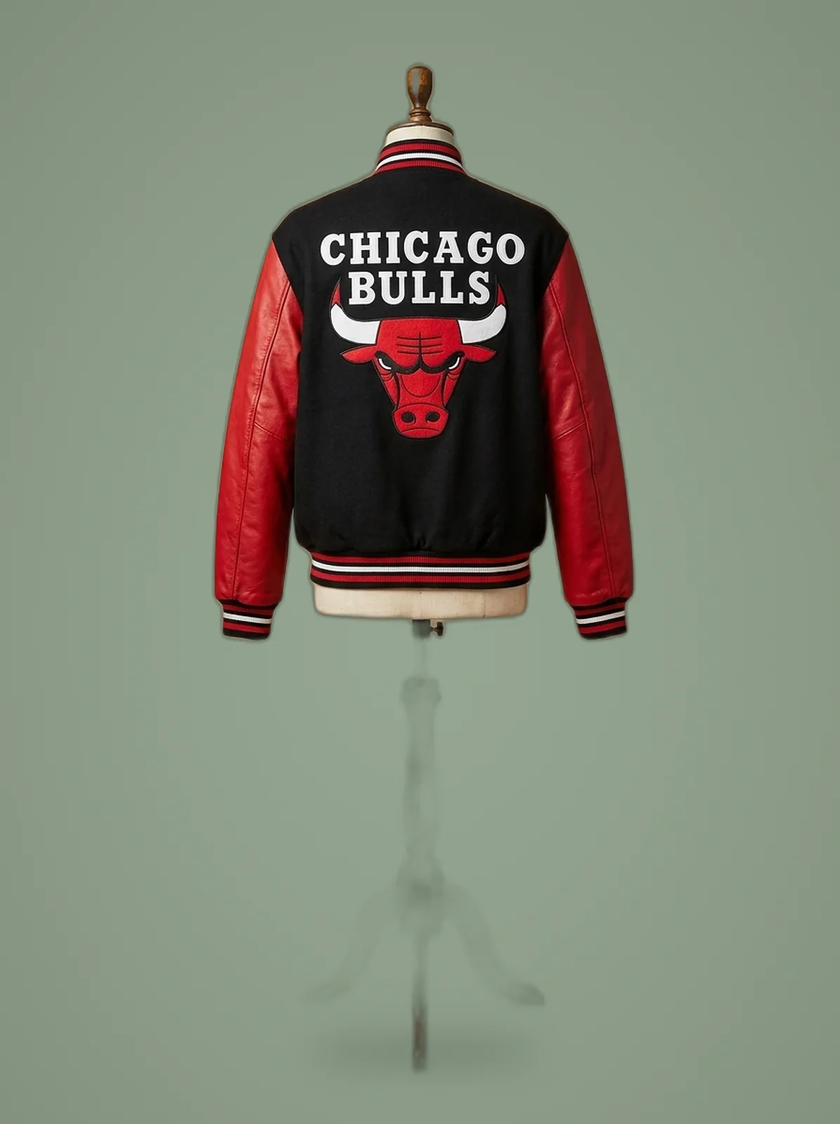 Chicago Bulls Wool Bomber Jacket, back view