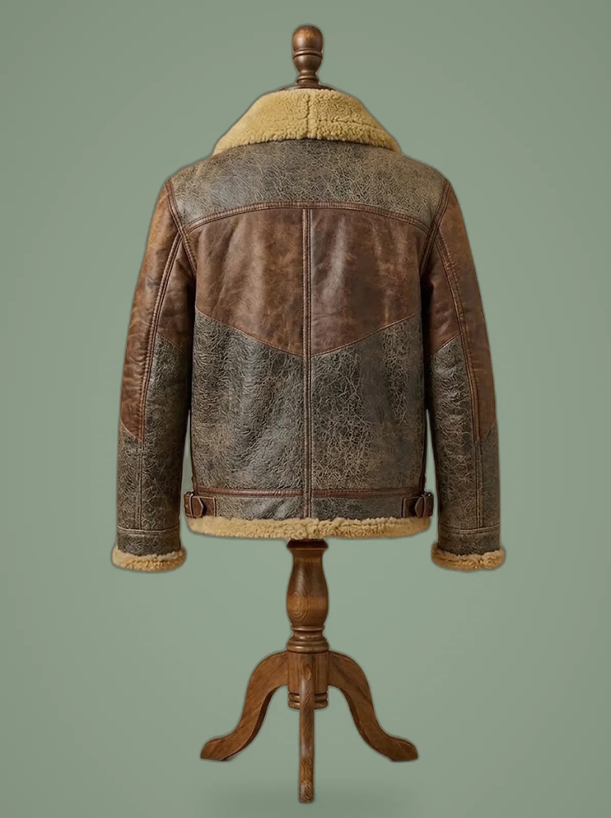 men B3 shearling bomber jacket back view
