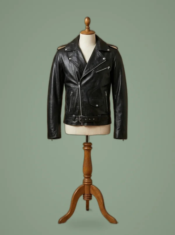 Men’s Leather Jacket Black Southside Serpents Riverdale Biker Genuine, front view