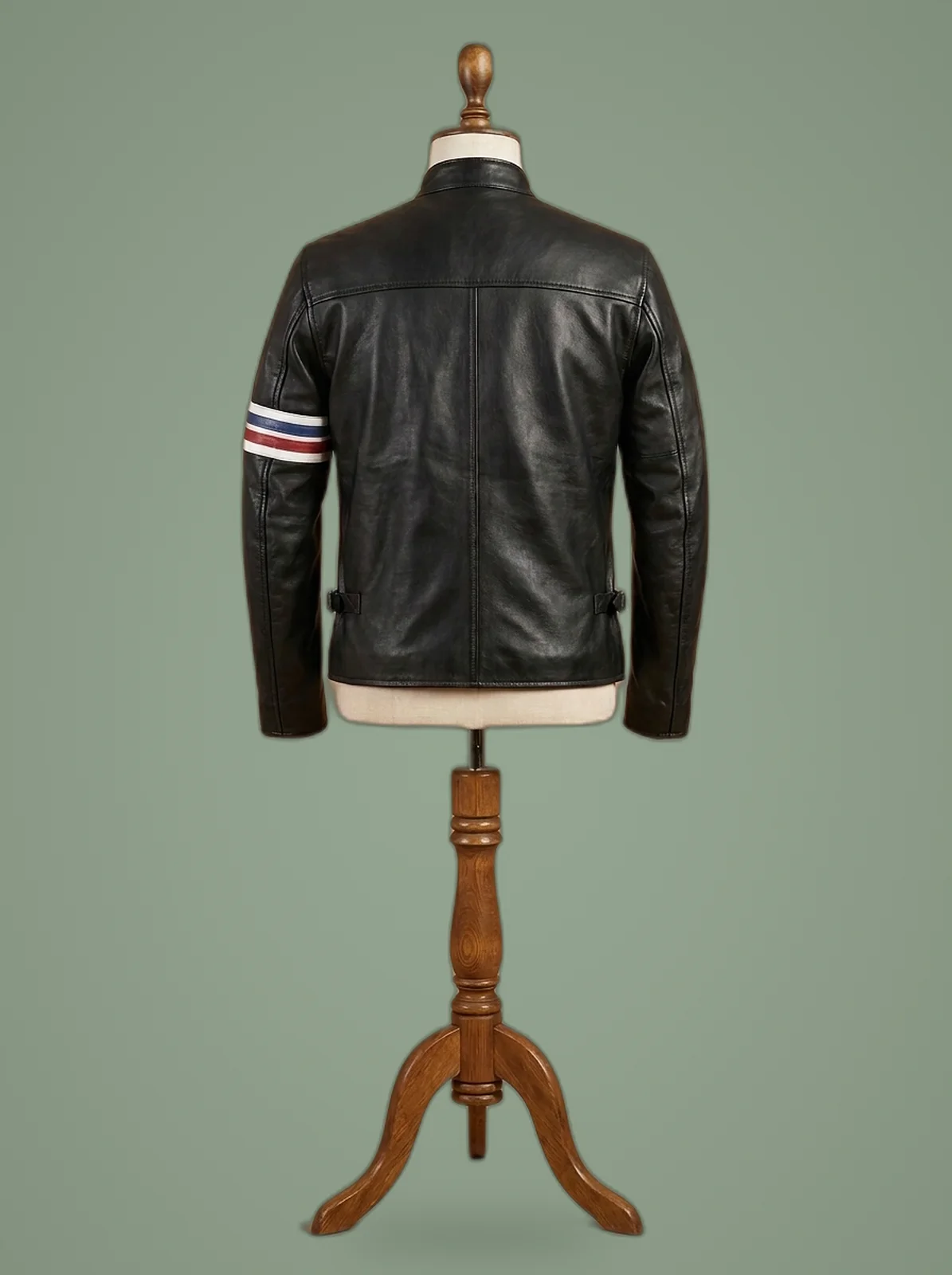 Peter Fonda Easy Rider Black Vintage Motorcycle Biker Real Leather Jacket, back view