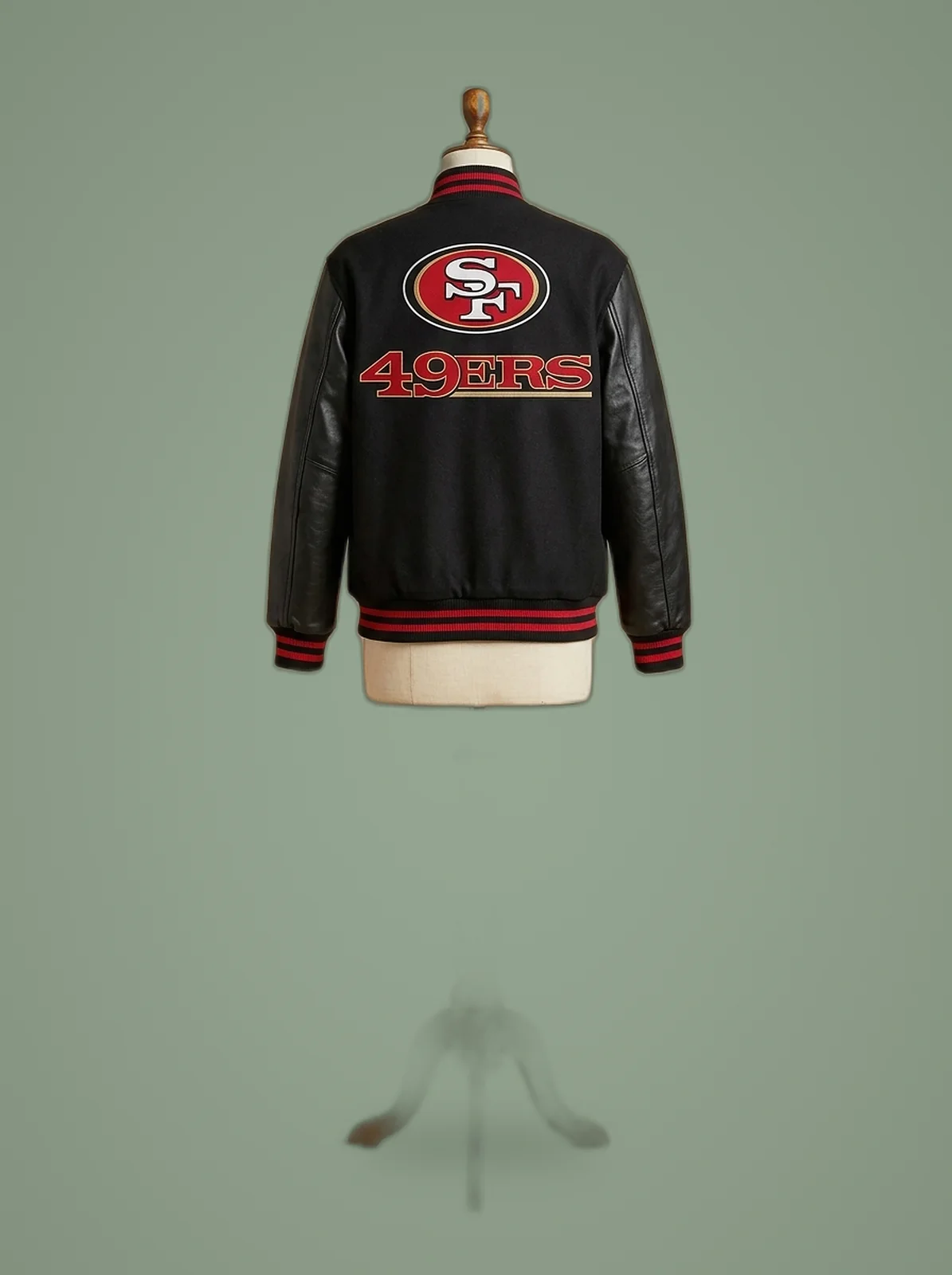 Reversible 49ers Varsity Jacket, back view