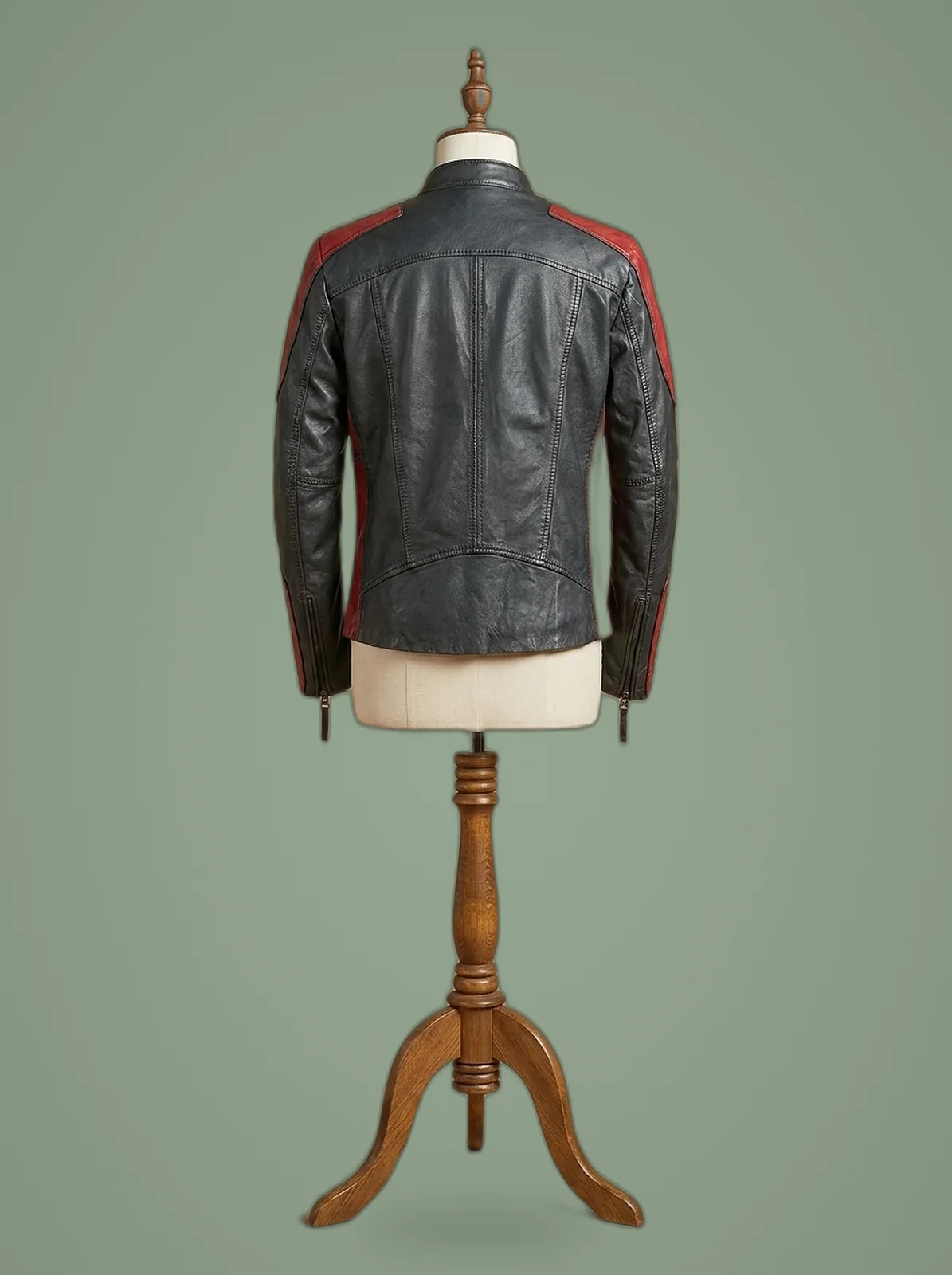 Suicide Squad Will Smith Dead Shot Biker Black and Red Leather Jacket, back view
