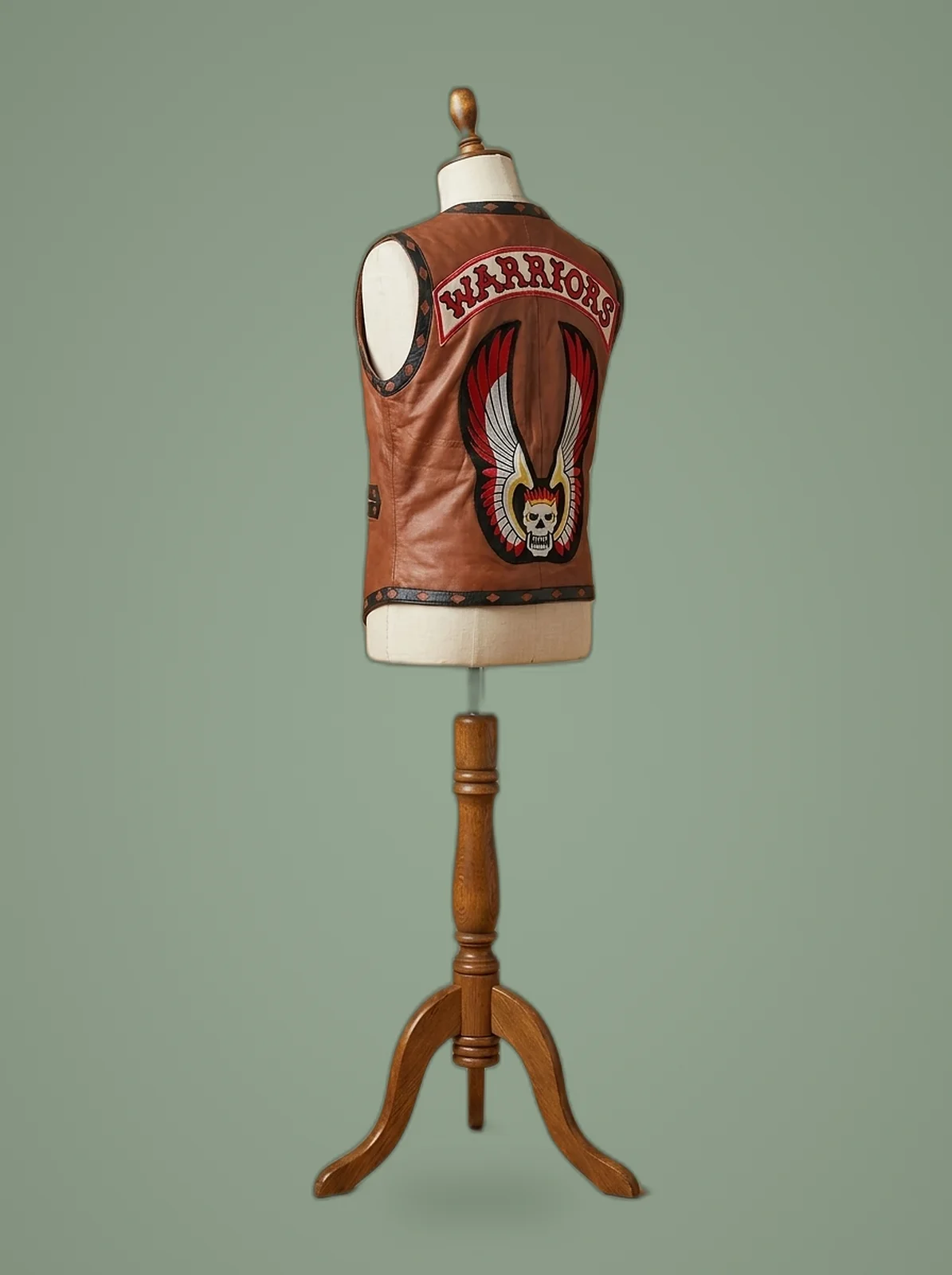 The Warriors Real Leather Vest Jacket, side view