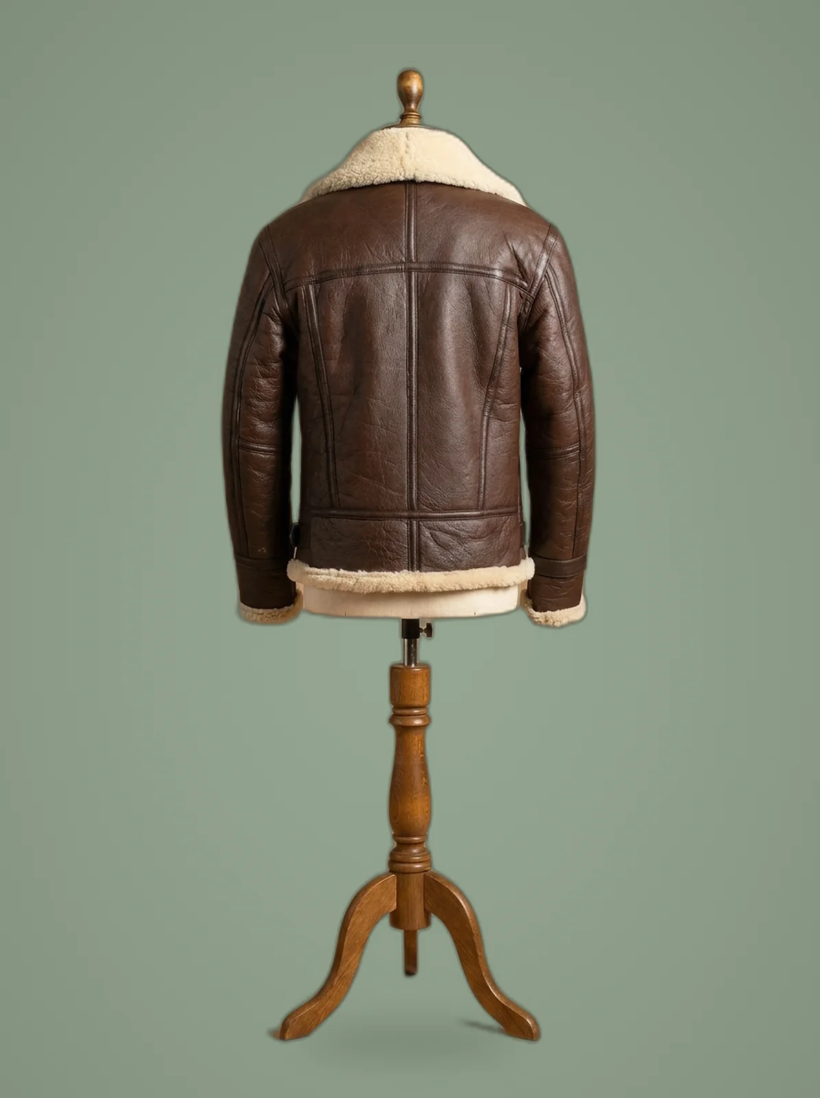 women B3 shearling bomber jacket back view