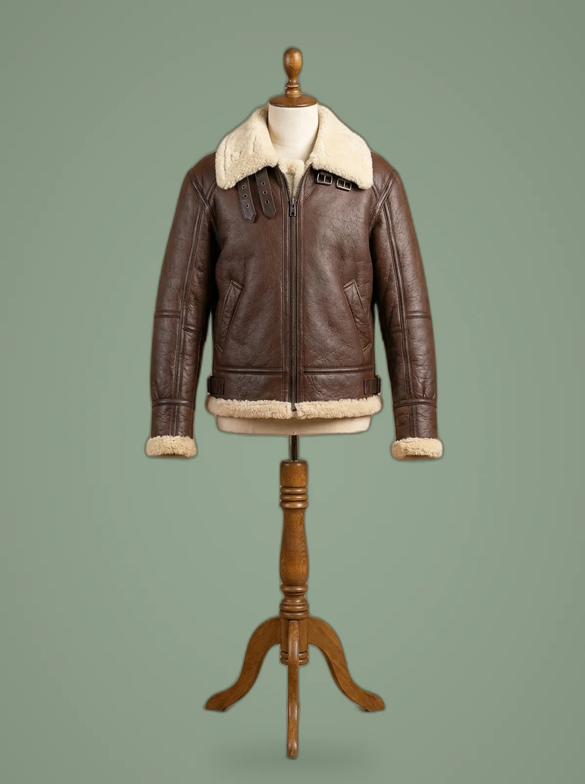 women B3 shearling bomber jacket front view